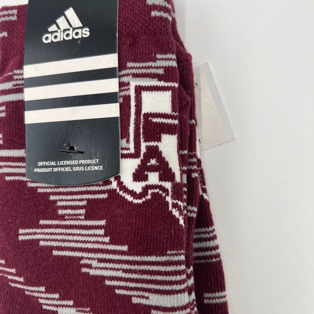 Adidas Womens Socks Crew‎ Athletic Burgundy White
